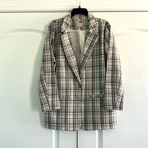 SO Oversized Plaid Blazer